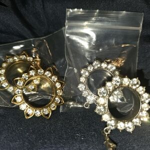 22mm/7/8" Gold and Silver Flower Screw Back Gauges